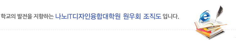 학교의 발전을 지향하는 NID융합기술대학원 원우회 조직도 입니다.